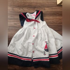 Good Lad White and Navy Sailboat Dress